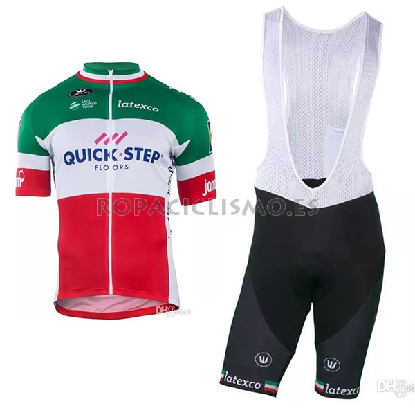 2018 2019 Maillot Quick Step Floors Campione Italia Tirantes Man